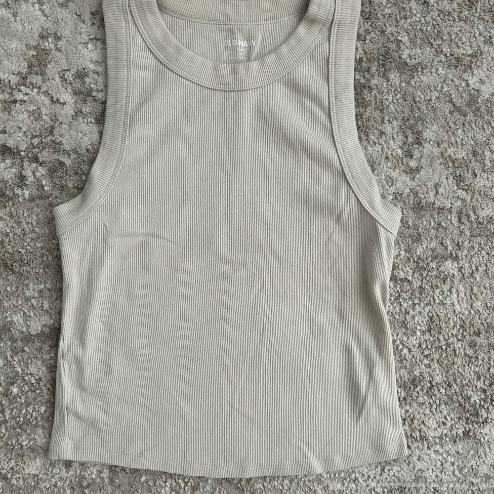 Old Navy Women's Ribbed Tank Top in Beige